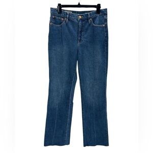 J. Crew Full Length Demi Boot Cut Jeans Kamari Wash High Rise Raw Hem Denim 30T